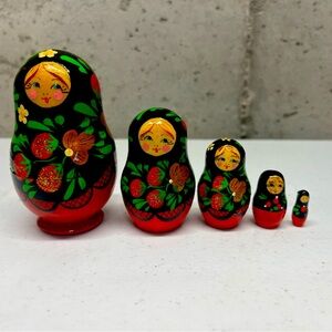 Russian Dolls Set Wooden Nesting Matryoshka Hand Paint Calssical Craft Matryoshk